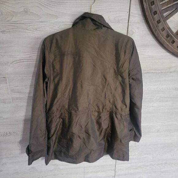 London Fog Green Matalic Shiny Jacket Womens SZ S Nylon - Picture 5 of 7